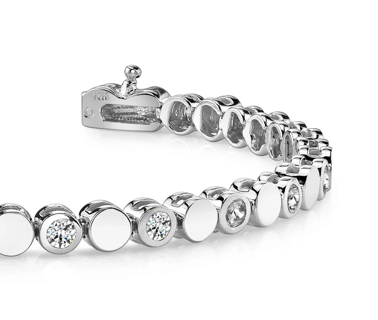Classic Alternating Circle And Lab-Grown Diamond Bracelet with 4.00 ct.(finished) 4.0mm