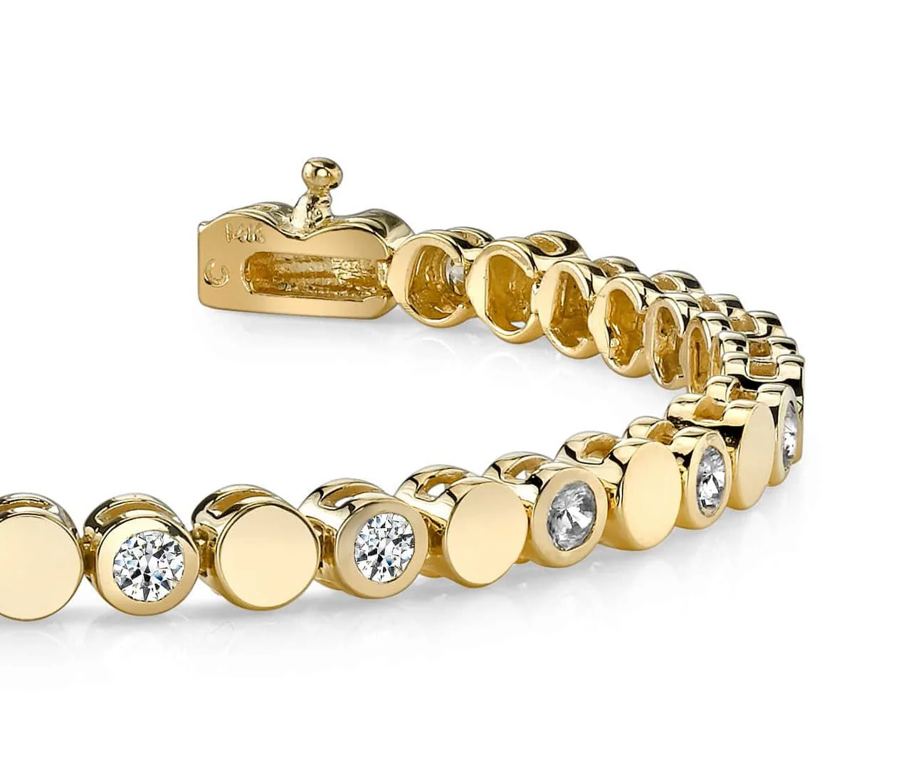 Classic Alternating Circle And Lab-Grown Diamond Bracelet with 4.00 ct.(finished) 4.0mm - Image 2
