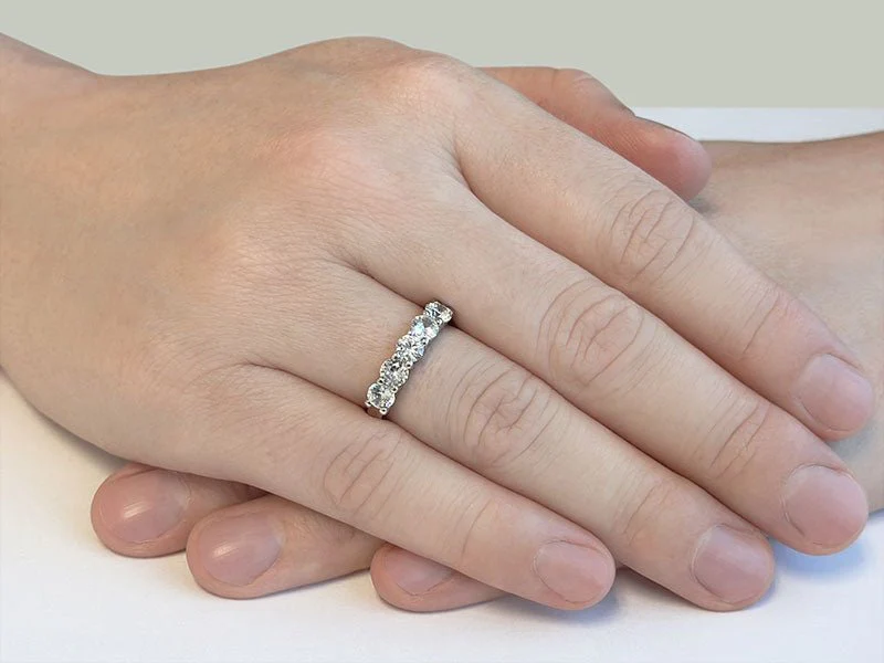 Classic Brilliant Five Stone Lab-Grown Diamond Anniversary Ring with 1.25 ct.(finished) 4mm - Image 3