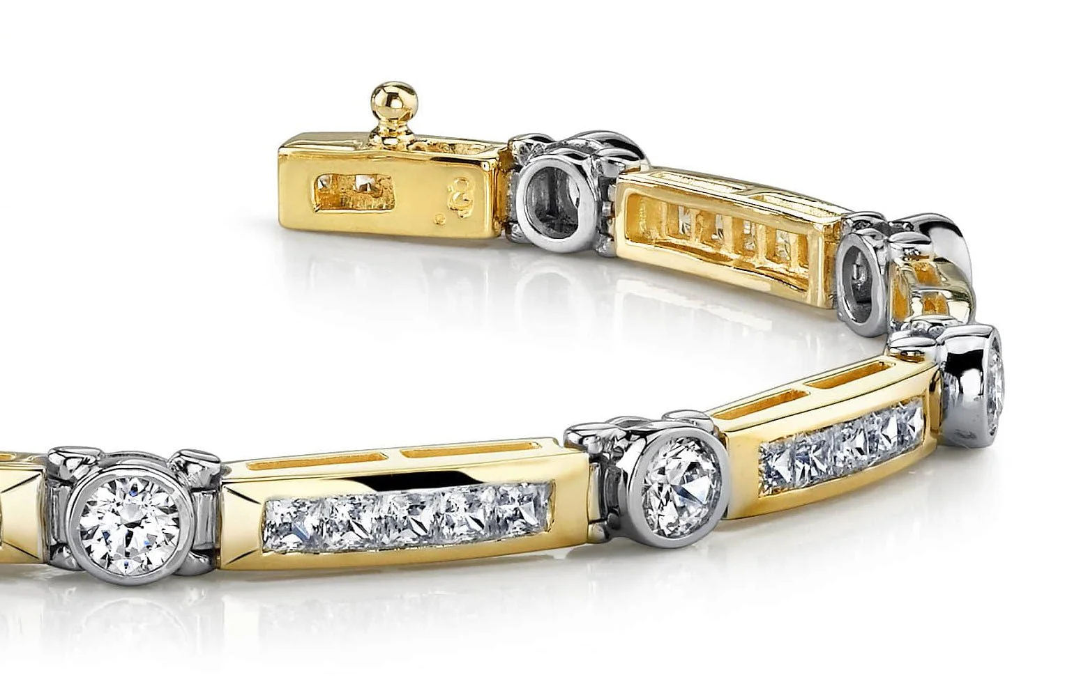 Classic Channel Frame Lab-Grown Diamond Bracelet with 5.94 ct.(finished) 2.25mm, 3.8mm - Image 2