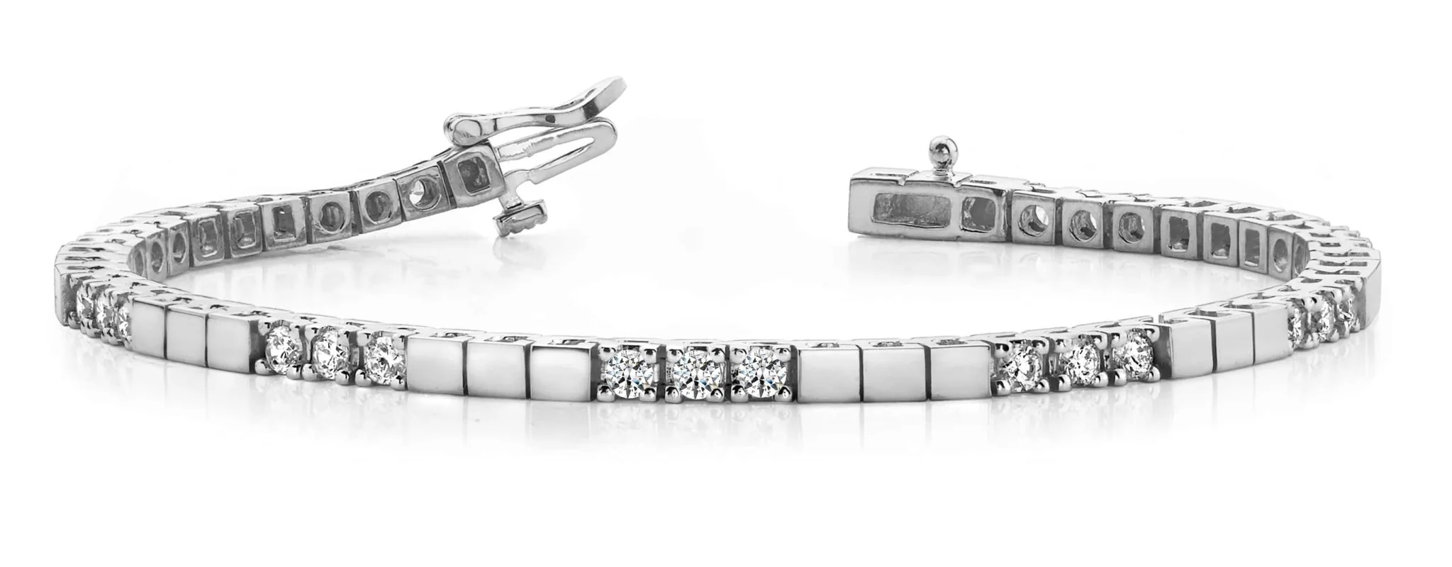 Classic Diamond Block Harmony Diamond Tennis Bracelet with 3.12 ct.(finished) 3.25mm - Image 3