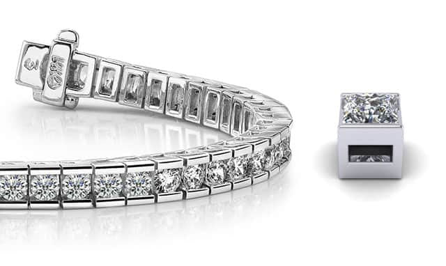 Classic Diamond Box Diamond Tennis Bracelet with 9.02 ct.(finished) 3.75mm