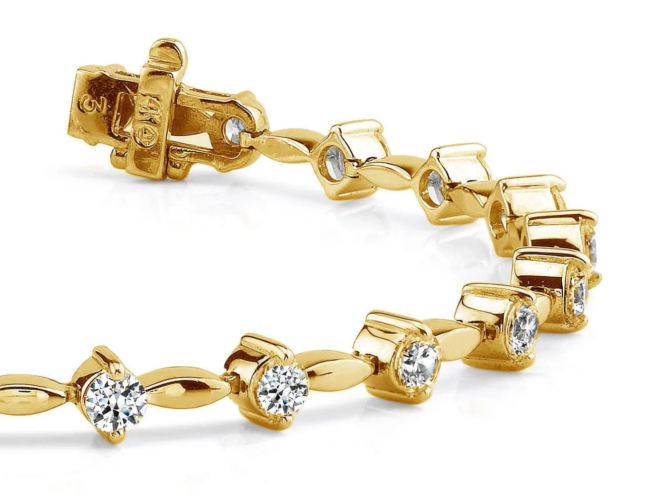 Classic Diamond Link Diamond Bracelet with 3.15 ct.(finished) 3.4mm - Image 2