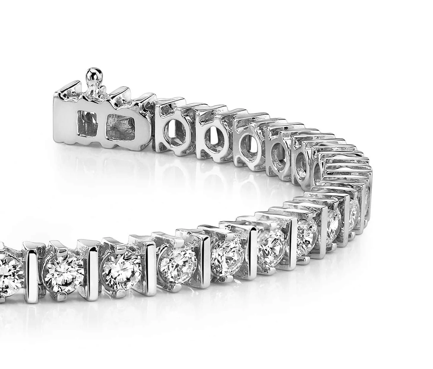 Classic Diamond Link Prong Set Diamond Tennis Bracelet with 2.59 ct.(finished) 2.5mm
