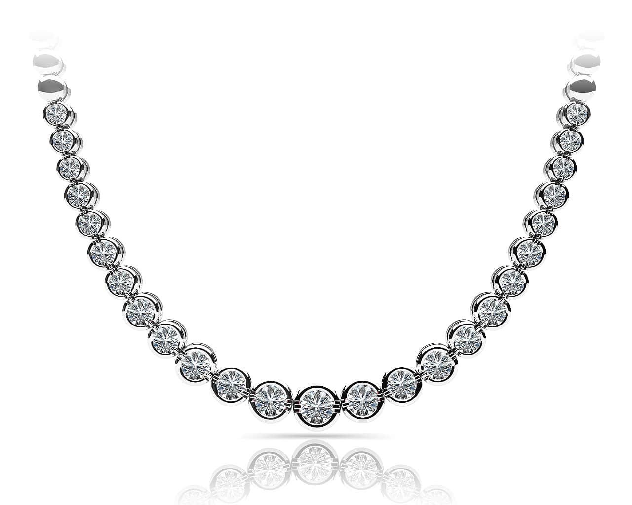 Classic Diamond Strand Necklace With Shiny Links Lab-Grown Diamond  with 1.99 ct.(finished) - Image 3