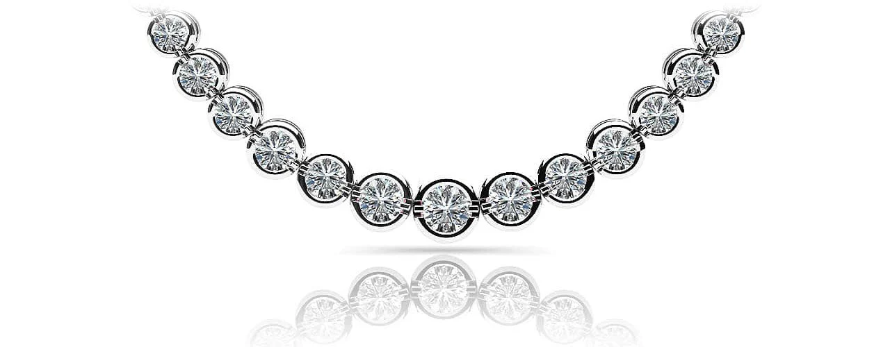 Classic Diamond Strand Necklace With Shiny Links Lab-Grown Diamond with 4.00 ct.(finished)