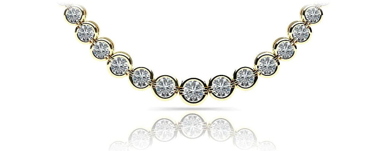 Classic Diamond Strand Necklace With Shiny Links Lab-Grown Diamond with 4.00 ct.(finished) - Image 2