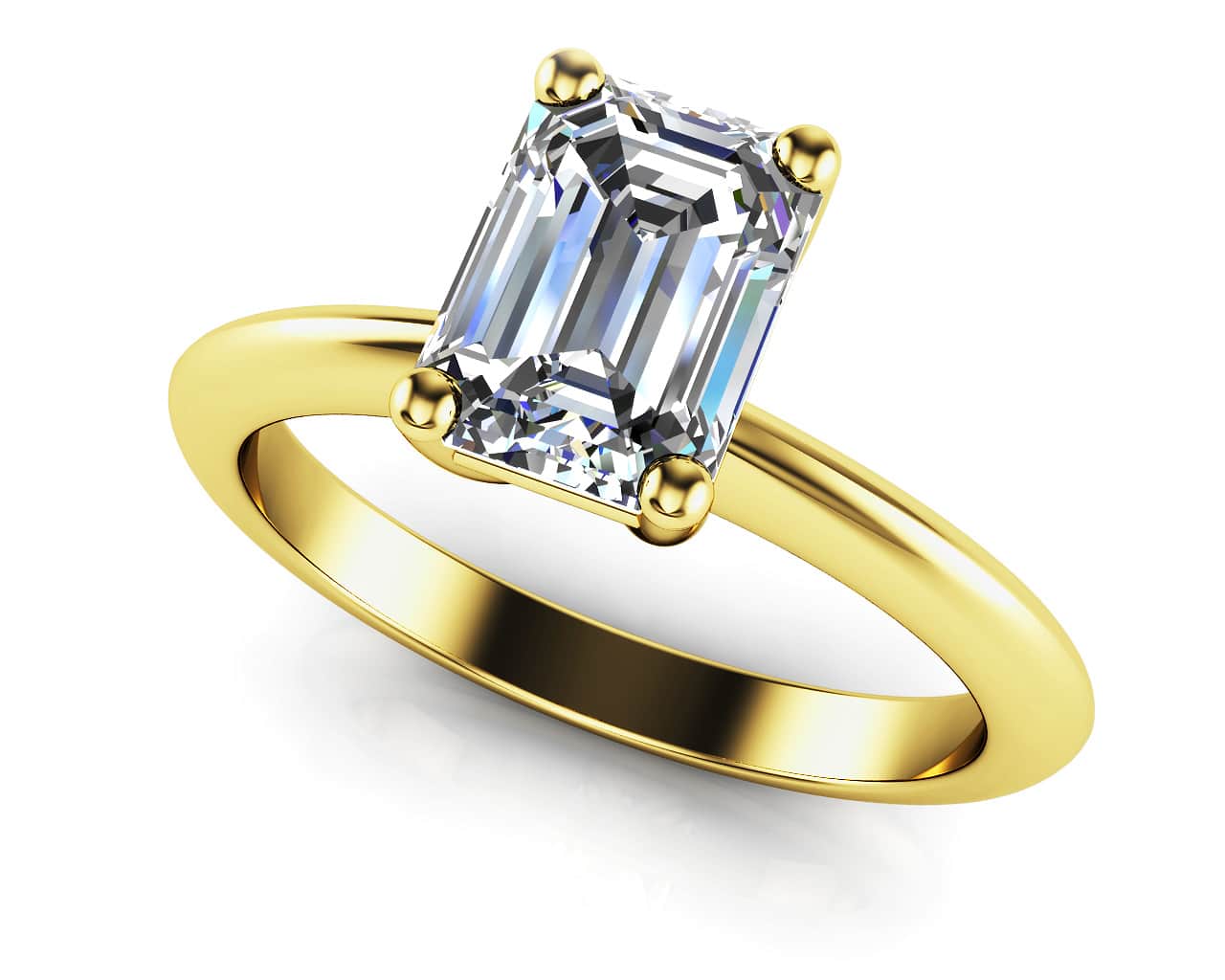 Classic Emerald Cut Lab-Grown Diamond Engagement Ring with 0.50 ct.(finished) 6x4mm - Image 2
