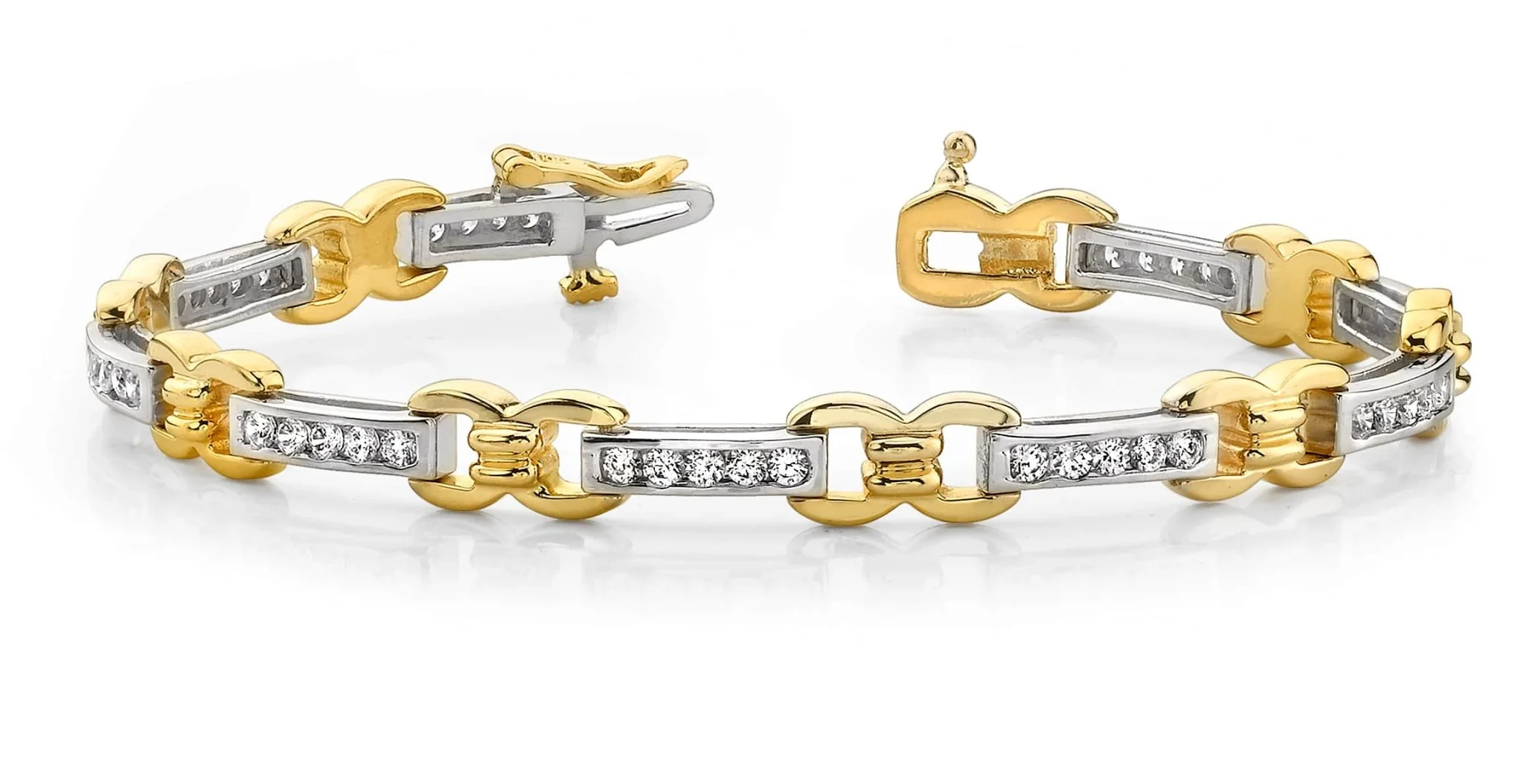 Classic Figure 8 Link Diamond Bracelet with 1.00 ct.(finished) 1.5mm - Image 3