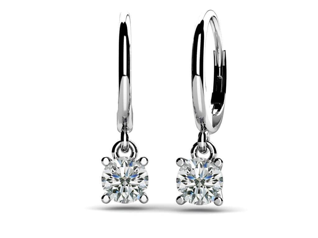 Classic Four Prong Diamond Drop Lab-Grown Diamond Earrings with 0.50 ct.(finished) 4.0mm