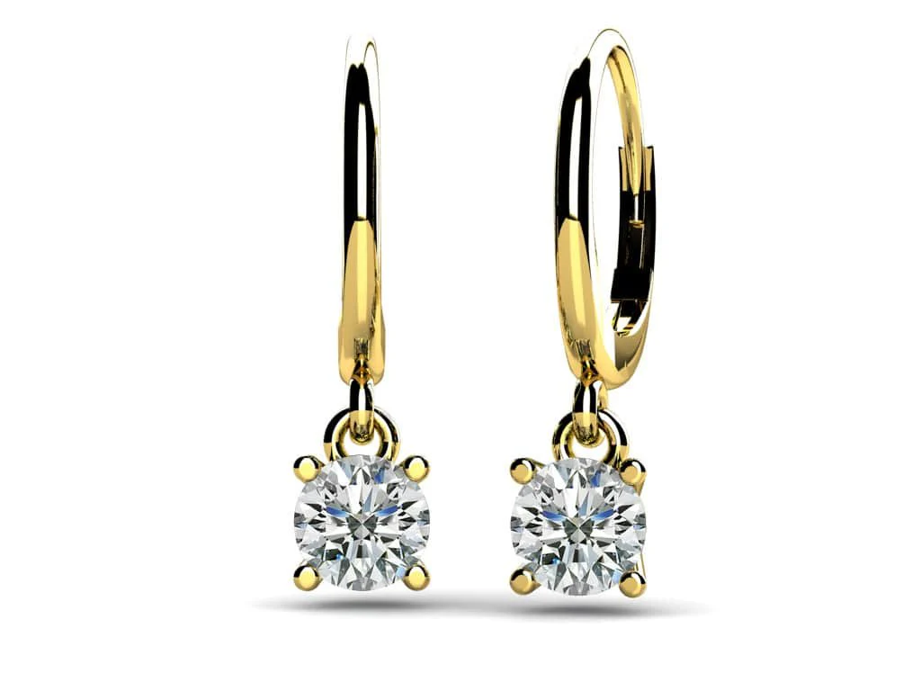 Classic Four Prong Diamond Drop Lab-Grown Diamond Earrings with 0.50 ct.(finished) 4.0mm - Image 2