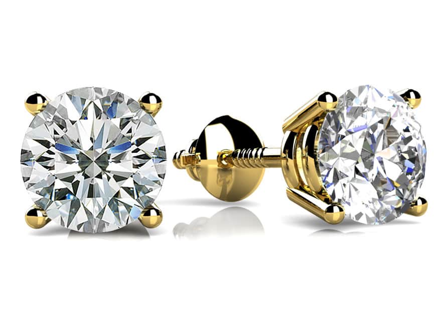 Classic Four Prong Diamond Diamond Studs with 2.00 ct.(finished) 6.5mm - Image 2