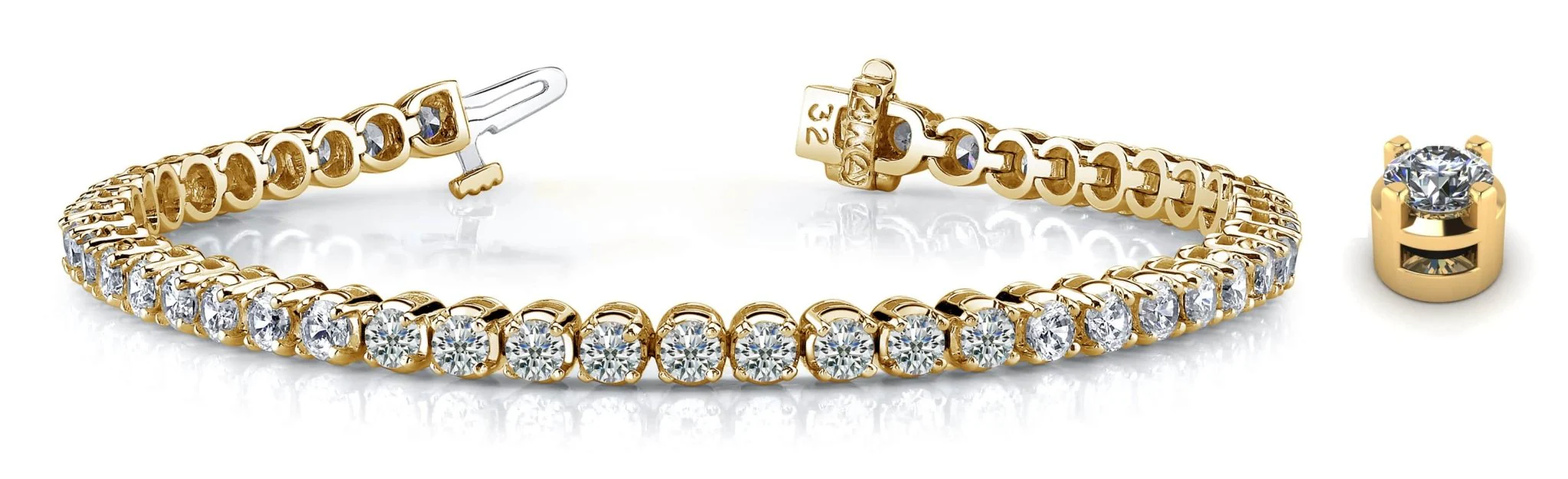 Classic Four Prong Diamond Tennis Bracelet with 15.00 ct.(finished) 5mm - Image 6