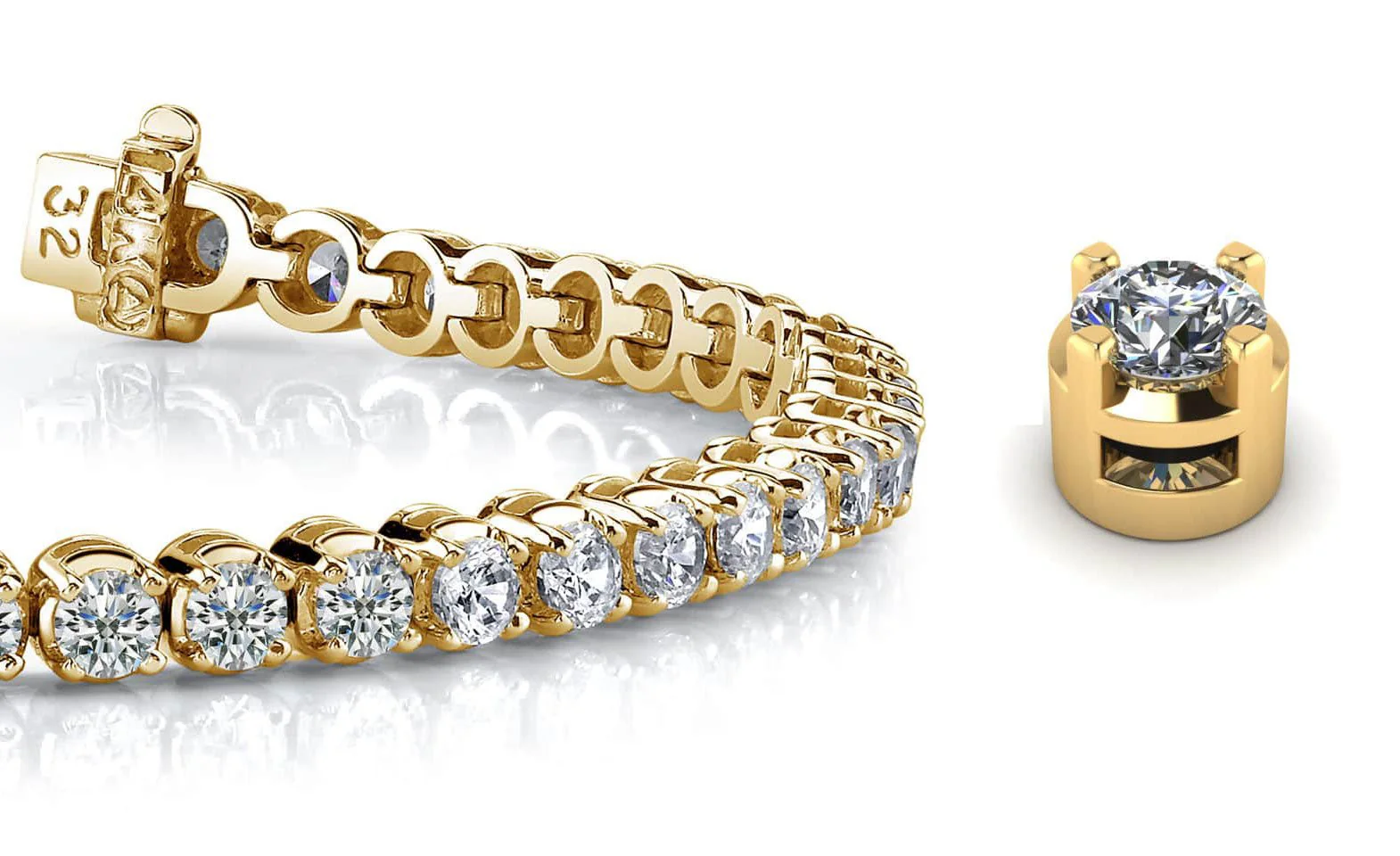 Classic Four Prong Lab-Grown Diamond Tennis Bracelet with 5.15 ct.(finished) 3mm - Image 2