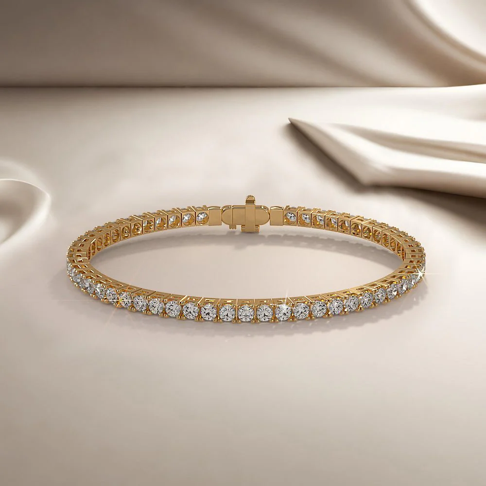 Classic Four Prong Flexible Lab-Grown Diamond Bangle with 4.68 ct.(finished) 2.8mm - Image 4