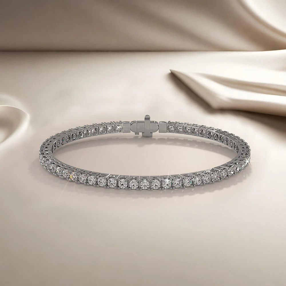 Classic Four Prong Flexible Lab-Grown Diamond Bangle with 5.50 ct.(finished) 3.2mm - Image 3
