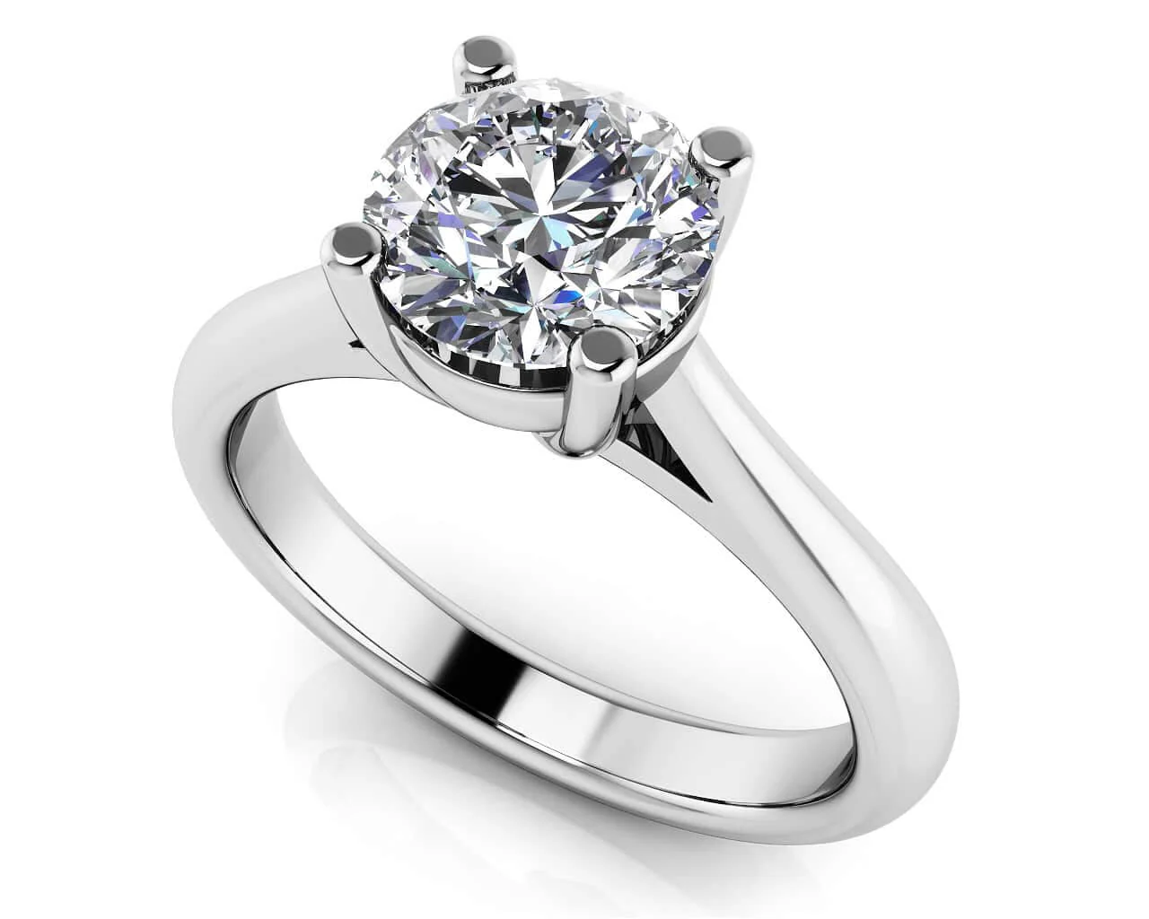 Classic Four Prong Round Cut Solitaire Ring Diamond with 0.75 ct. (0.75 ct. center diamond)