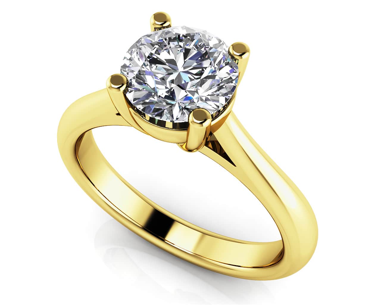 Classic Four Prong Round Cut Solitaire Ring Lab-Grown Diamond with 0.50 ct. (0.50 ct. center diamond) - Image 2