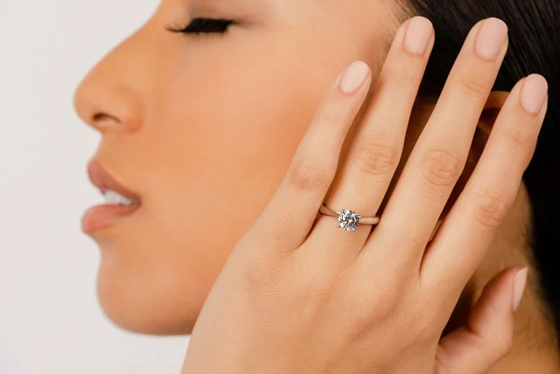 Classic Four Prong Round Cut Solitaire Ring Lab-Grown Diamond  with 0.75 ct. (0.75 ct. center diamond) - Image 4