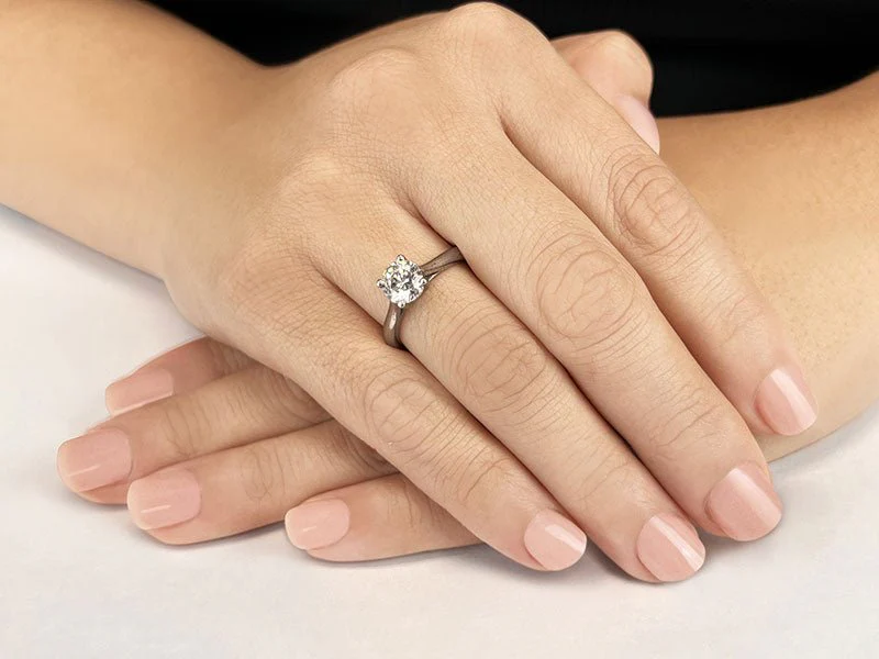 Classic Four Prong Round Cut Solitaire Ring Lab-Grown Diamond with 1.00 ct. (1.00 ct. center diamond) - Image 3
