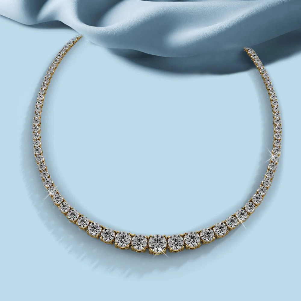 Classic Graduated Strand Of Lab-Grown Diamond with 10.00 ct.(finished) - Image 6
