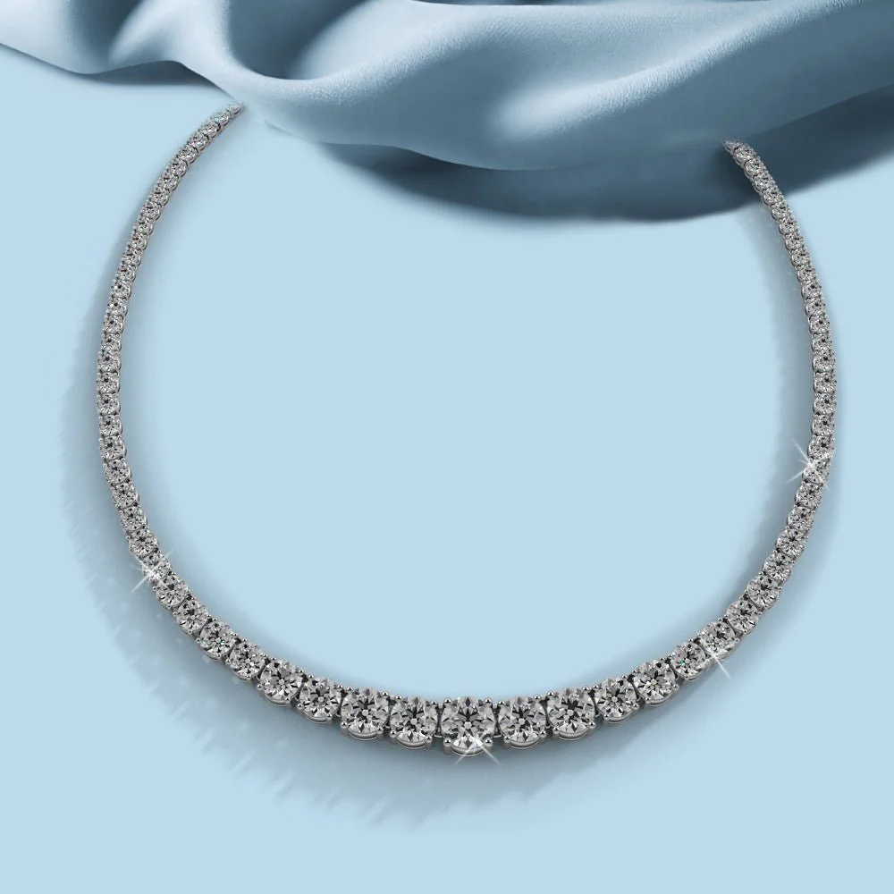Classic Graduated Strand Of Lab-Grown Diamond with 14.04 ct.(finished) - Image 5