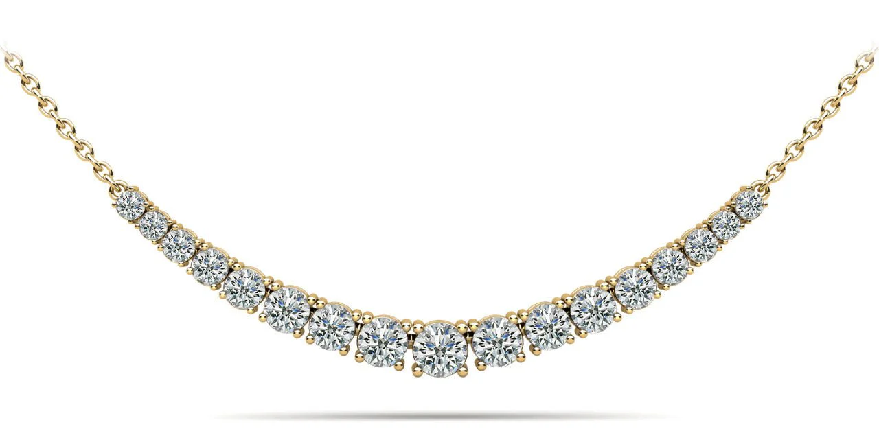 Classic Graduated Tennis Necklace With Diamond Chain with 1.10 ct.(finished) - Image 5