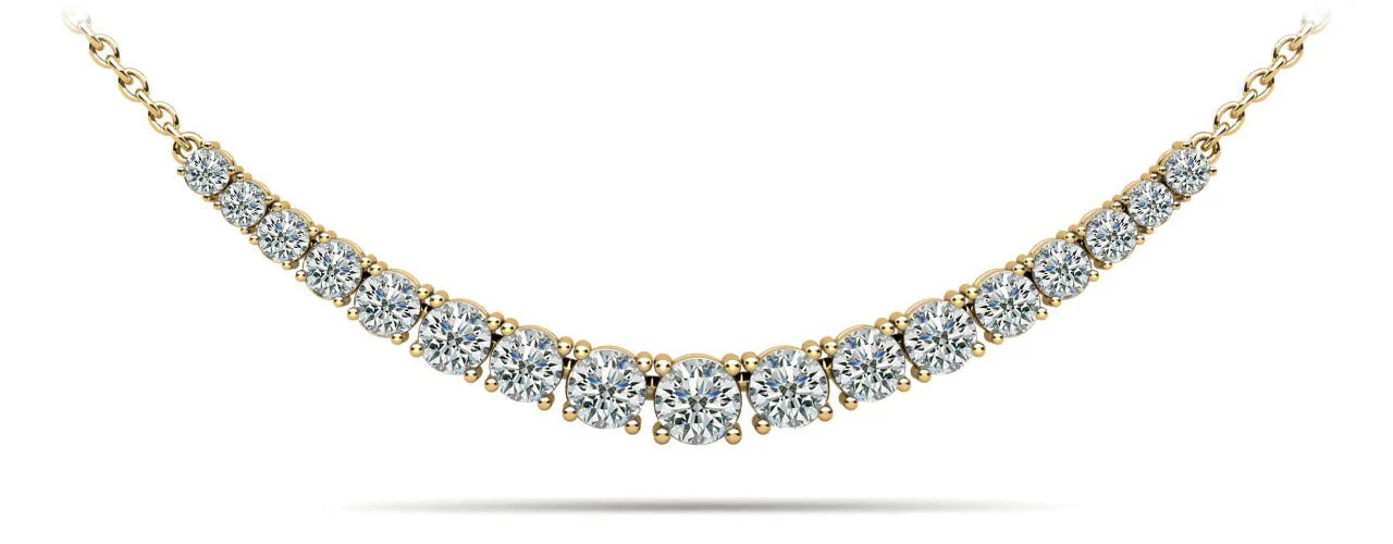 Classic Graduated Tennis Necklace With Chain Lab-Grown Diamond  with 1.10 ct.(finished) - Image 2