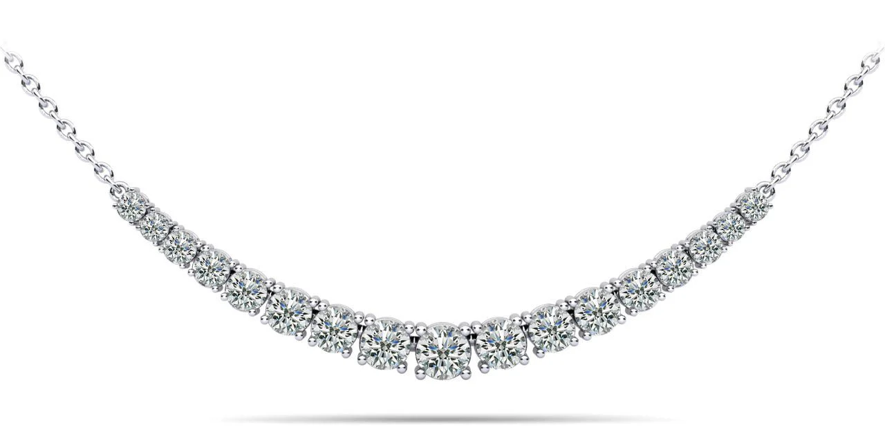 Classic Graduated Tennis Necklace With Chain Lab-Grown Diamond  with 2.97 ct.(finished) - Image 4