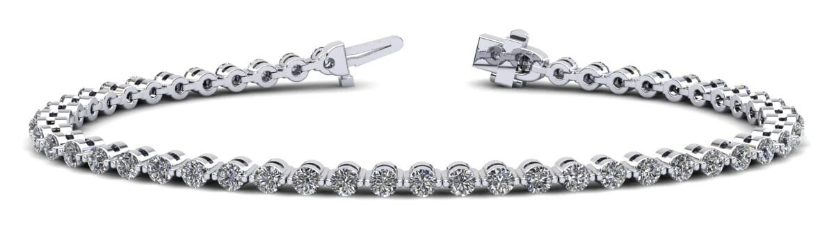 Classic Prong Set Diamond Tennis Bracelet with 2.90 ct.(finished) 2.5mm - Image 4