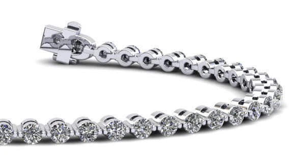 Classic Prong Set Diamond Tennis Bracelet with 3.87 ct.(finished) 2.8mm