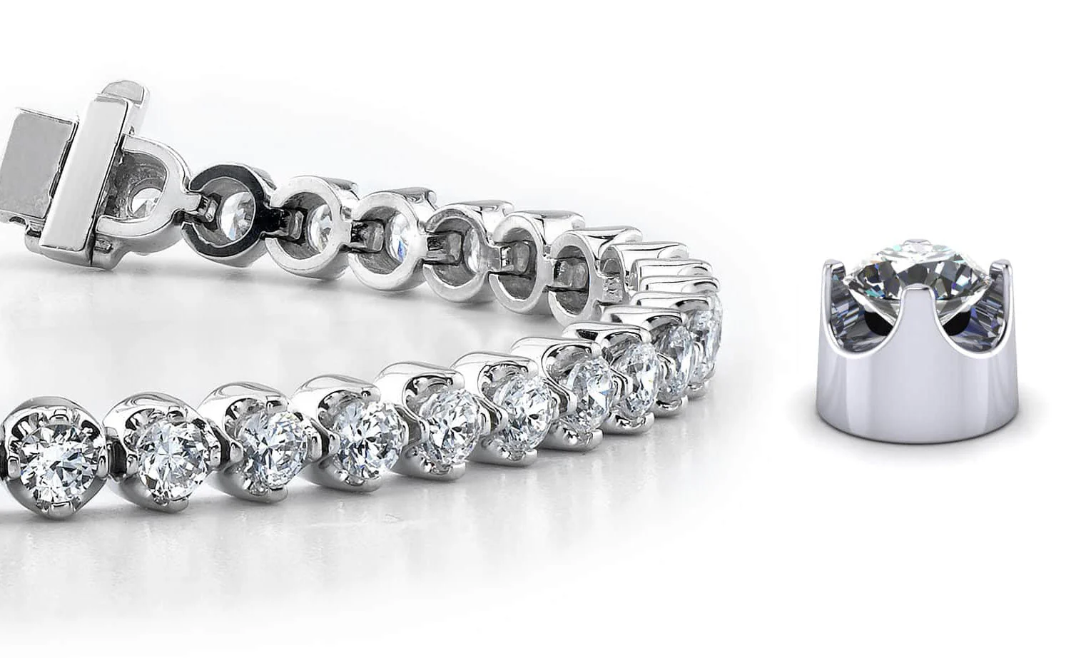 Classic Prong Set Diamond Tennis Bracelet with 2.36 ct.(finished) 2.1mm
