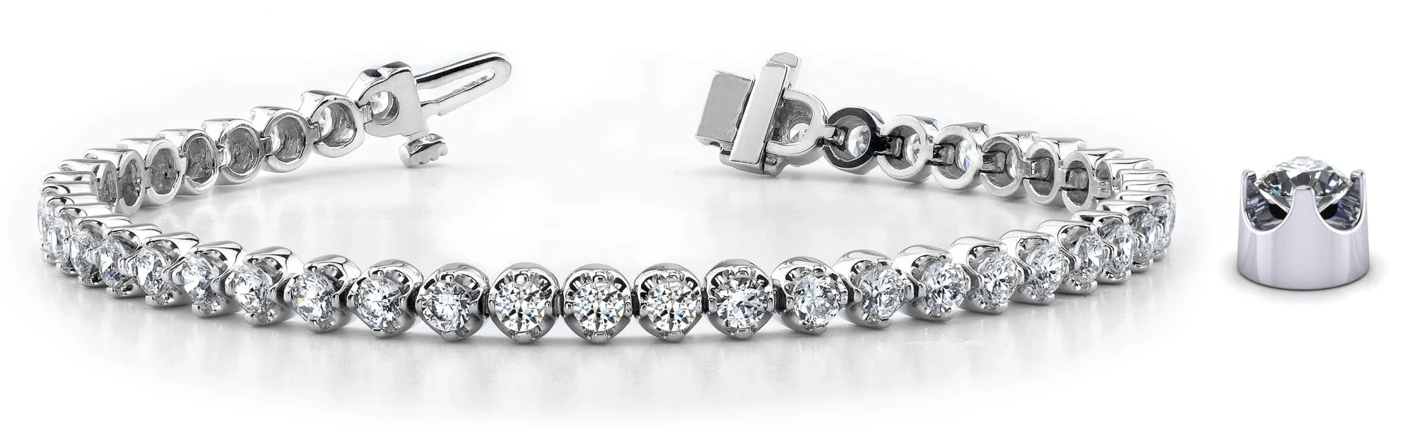 Classic Prong Set Diamond Tennis Bracelet with 2.36 ct.(finished) 2.1mm - Image 5