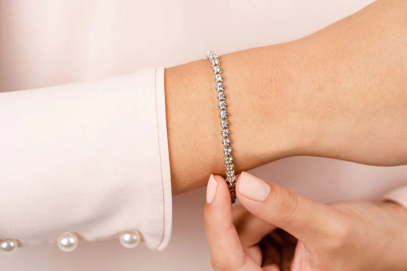 Classic Prong Set Diamond Tennis Bracelet with 4.92 ct.(finished) 3.2mm - Image 4
