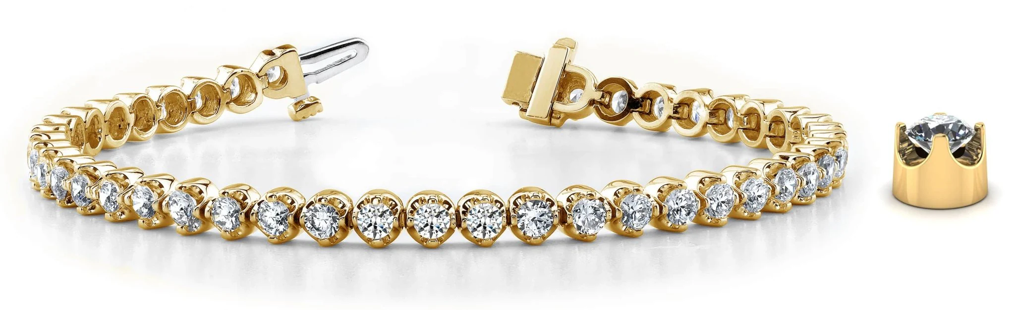 Classic Prong Set Diamond Tennis Bracelet with 8.25 ct.(finished) 4.0mm - Image 6