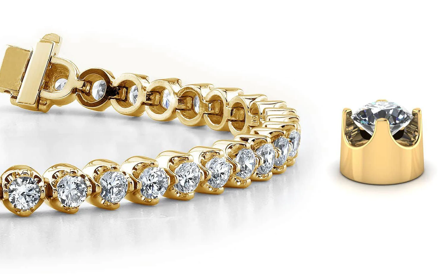 Classic Prong Set Diamond Tennis Bracelet with 8.68 ct.(finished) 4.2mm - Image 2