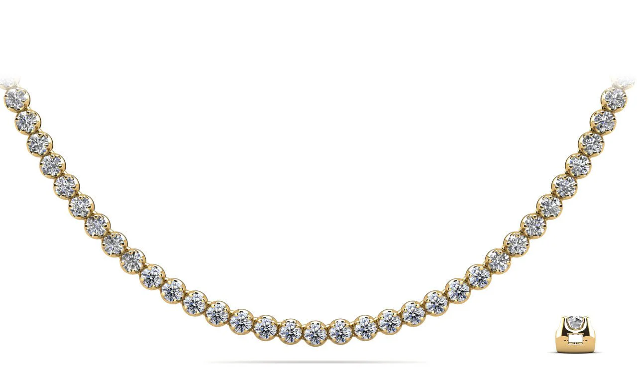 Classic Riviera Tennis Diamond Necklace with 9.39 ct.(finished) 2.8mm - Image 2