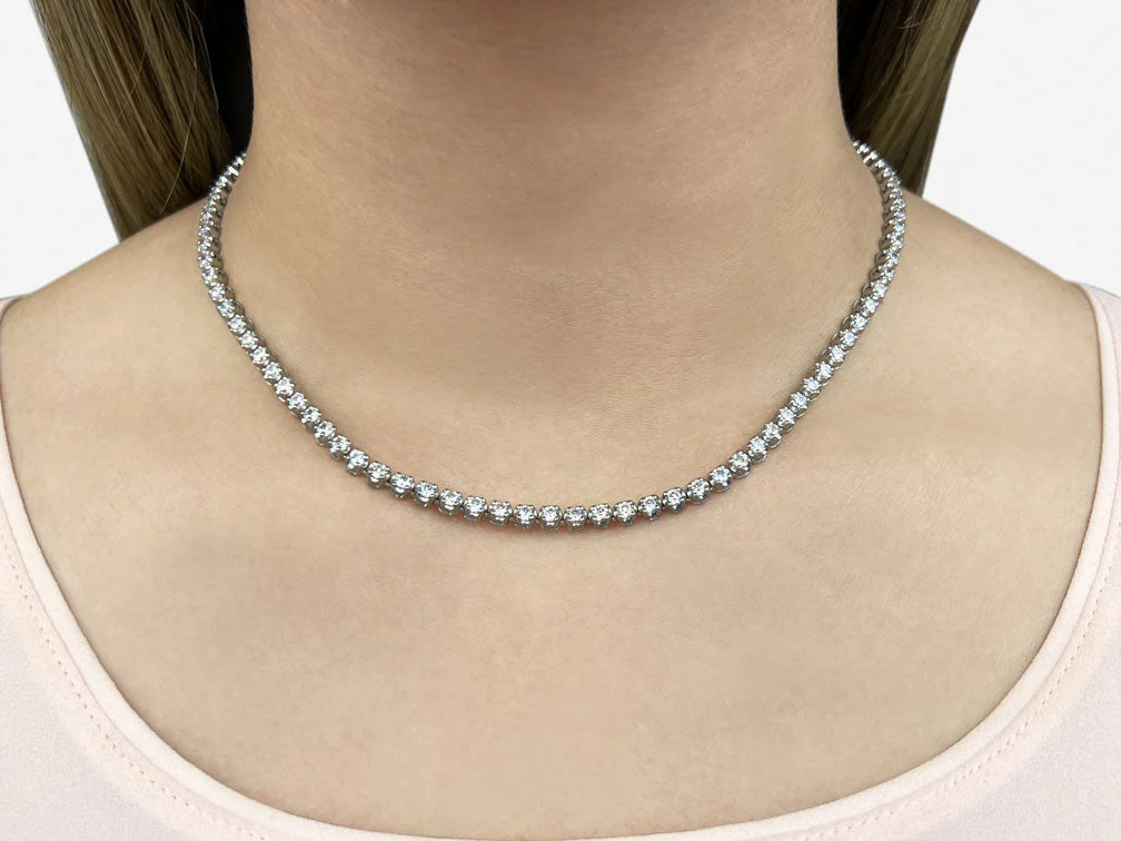 Classic Riviera Tennis Diamond Necklace with 9.39 ct.(finished) 2.8mm - Image 3