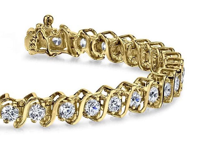 Classic S Shaped Diamond Tennis Bracelet with 1.08 ct.(finished) 1.5mm - Image 2