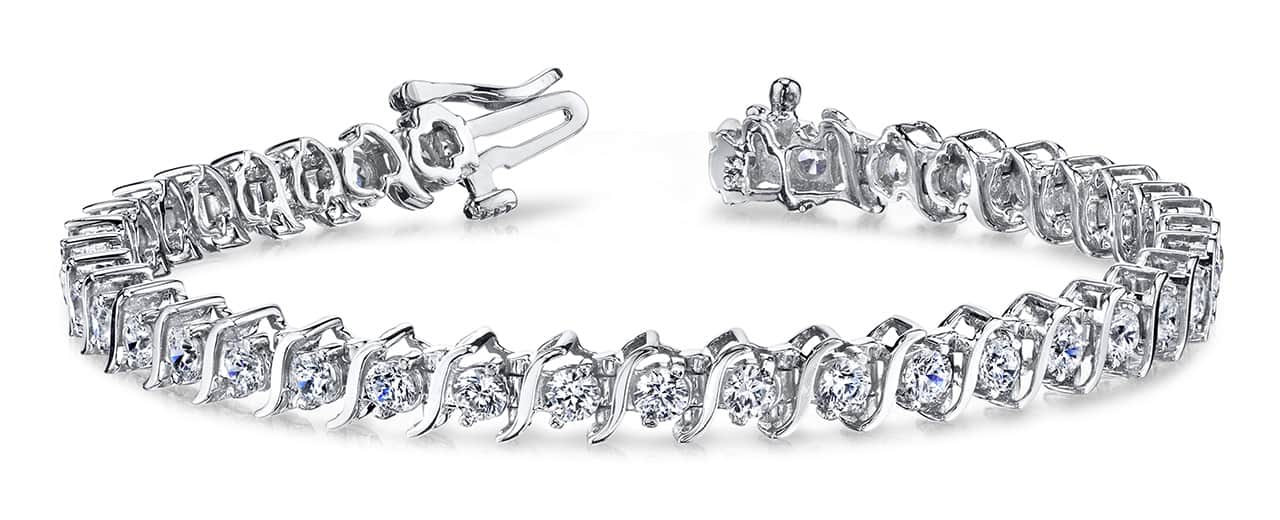 Classic S Shaped Diamond Tennis Bracelet with 6.93 ct.(finished) 3.75mm - Image 4