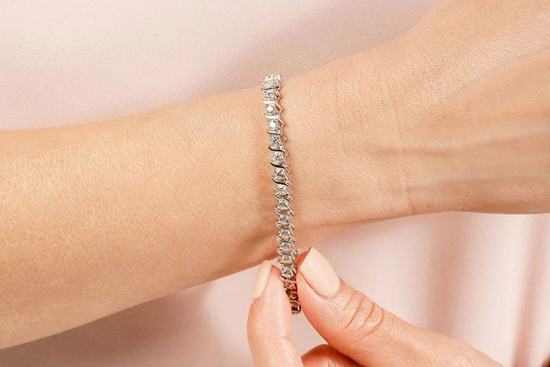 Classic S Shaped Lab-Grown Diamond Tennis Bracelet with 9.90 ct.(finished) 4.5mm - Image 3