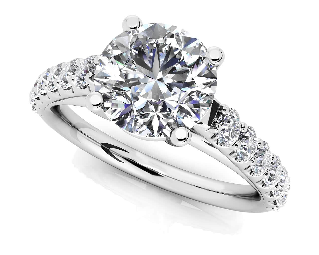 Classic Sparkle Lab-Grown Diamond Engagement Ring with 0.96 ct. (0.50 ct. center diamond)