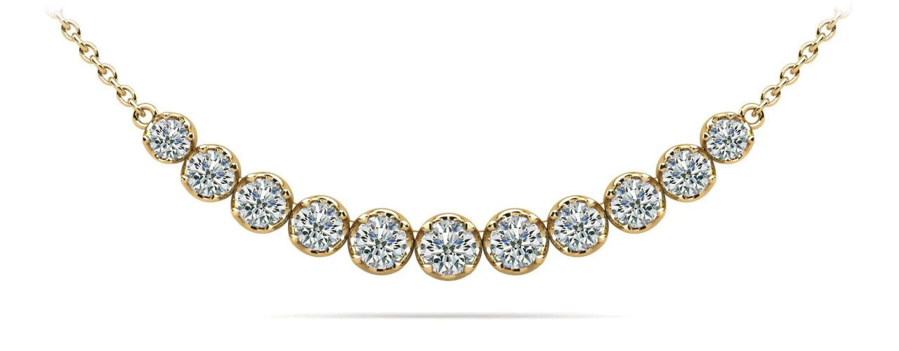 Classic Strand Necklace With Graduated Diamonds And Diamond Chain  with 0.99 ct.(finished) - Image 2