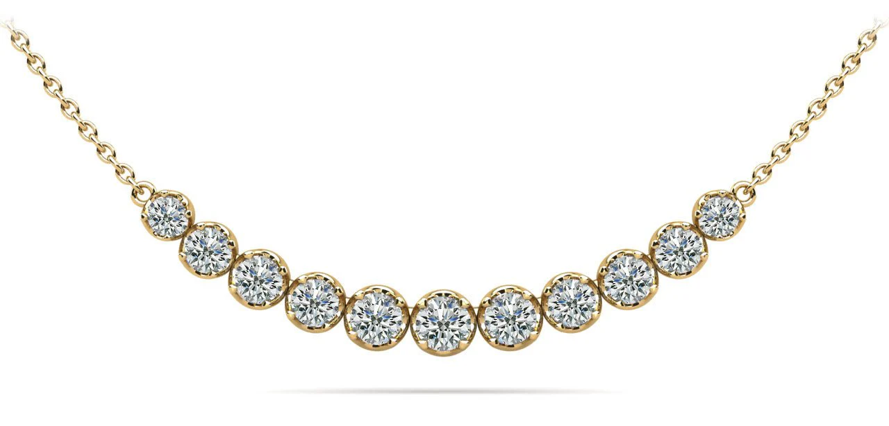 Classic Strand Necklace With Graduated Diamonds And Chain Lab-Grown Diamond with 3.07 ct.(finished) - Image 4
