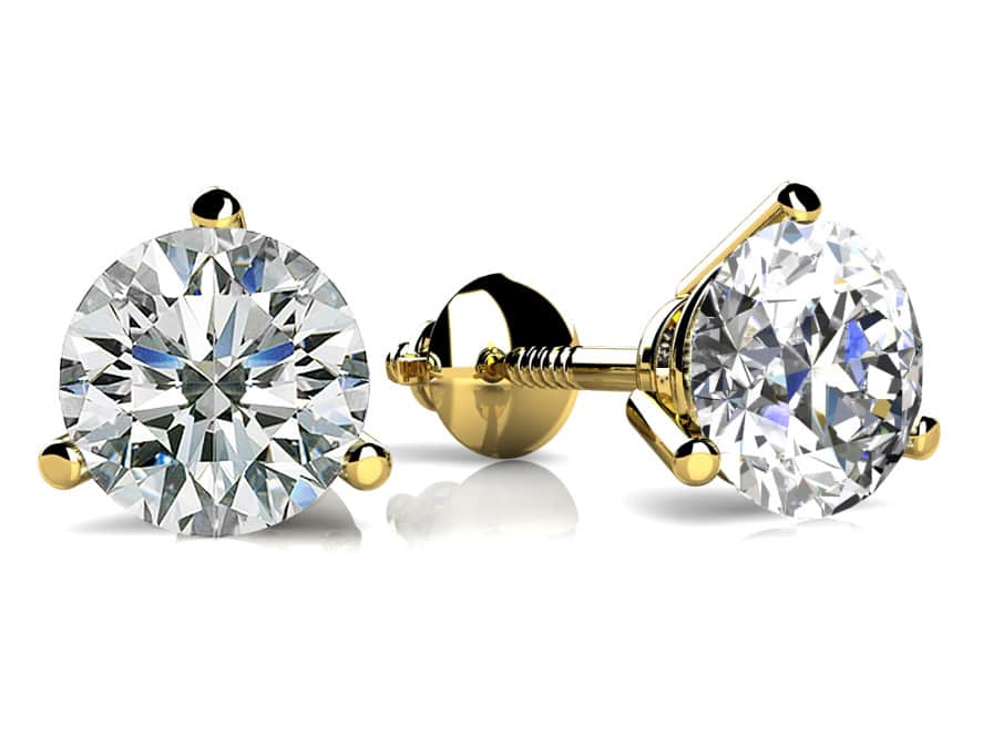 Classic Three Prong Diamond Diamond Studs with 1.00 ct.(finished) 5mm - Image 2