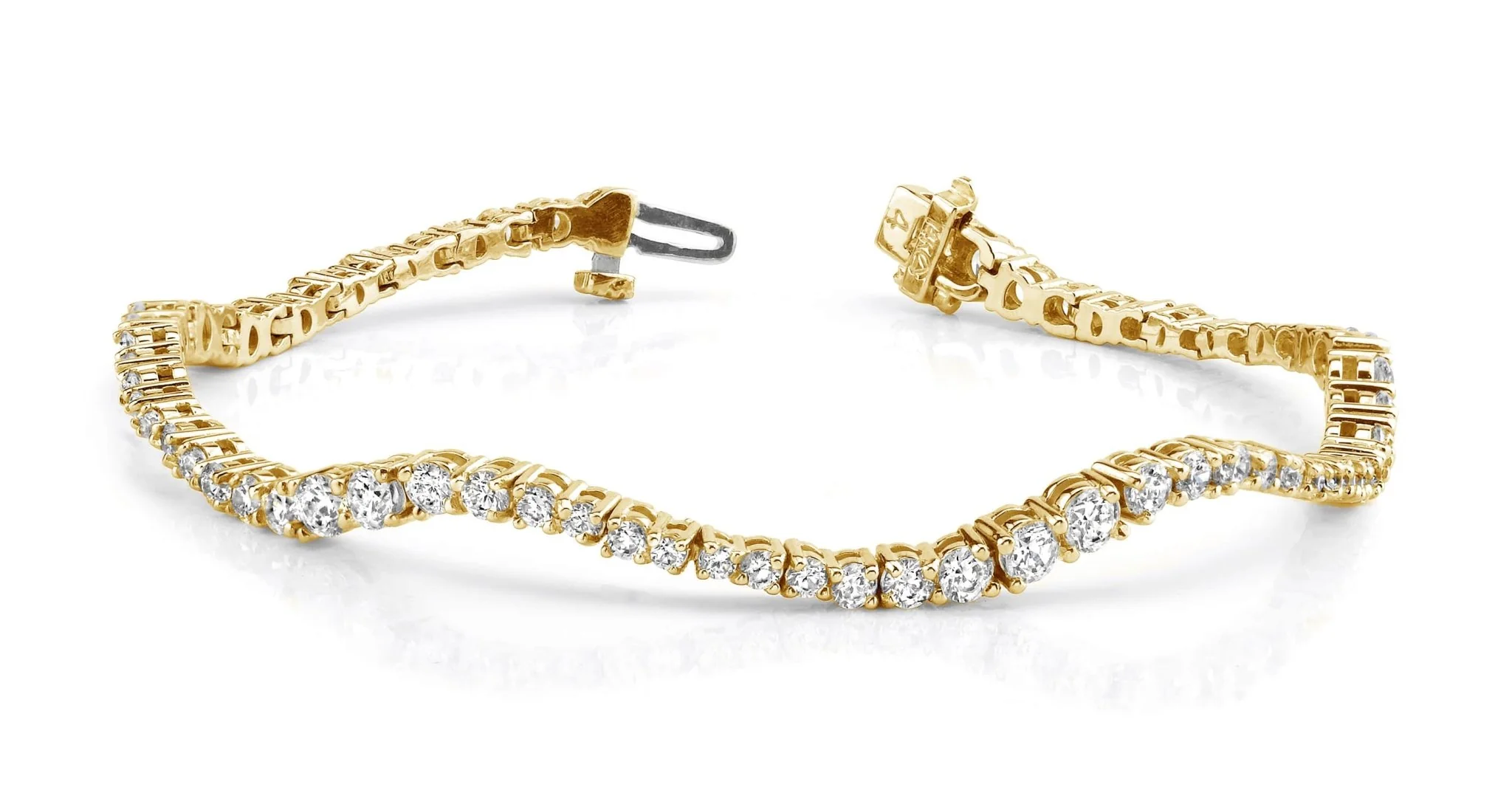 Classic Wave Journey Bracelet In Lab-Grown Diamond with 3.07 ct.(finished) - Image 4