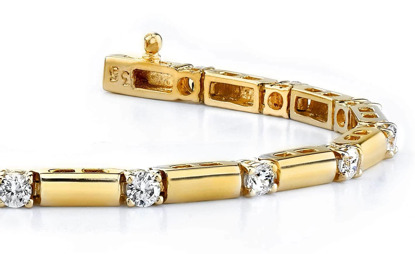 Clean Design Diamond And Bar Lab-Grown Diamond Bracelet with 0.95 ct.(finished) 2.25mm - Image 2