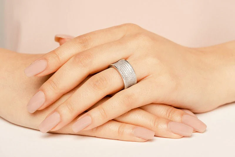 Concave 7 Row Diamond Anniversary Ring with 1.42 ct.(finished) 1.2mm - Image 5