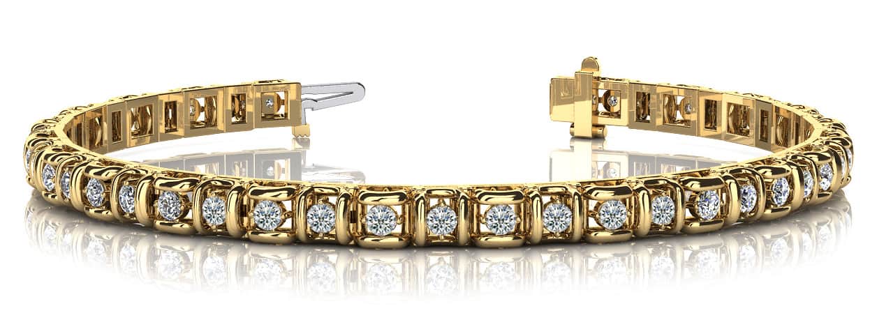 Cross Directional Link Lab-Grown Diamond Bracelet with 1.01 ct.(finished) 1.7mm - Image 4