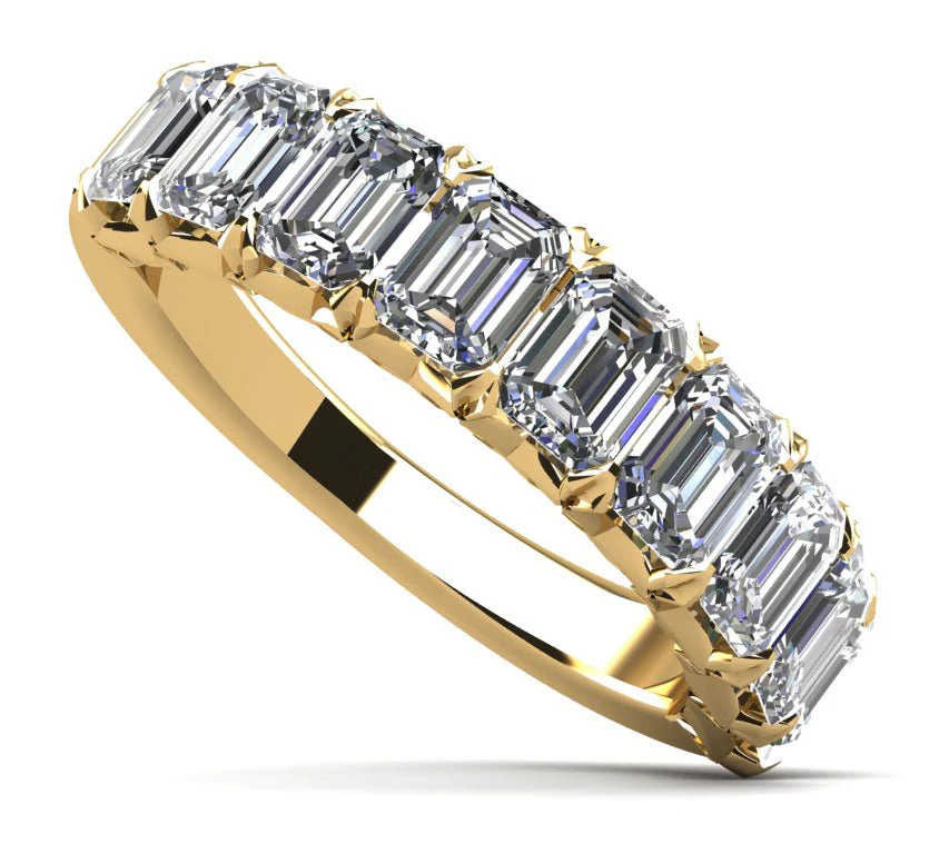 Crown Emerald Cut Lab-Grown Diamond Anniversary Ring with 2.52 ct.(finished) 4.2x3.1mm - Image 2